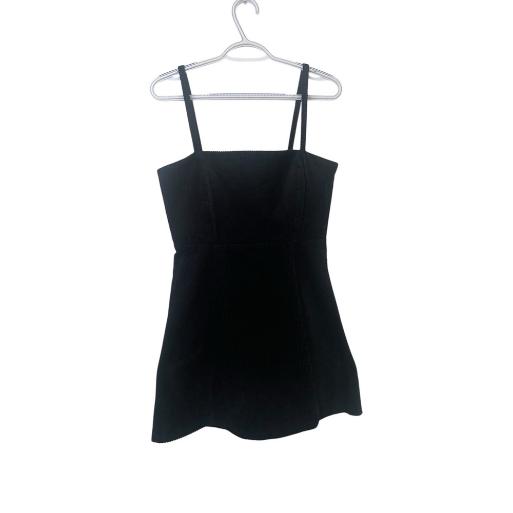 Forever 21 Black Corduroy Mini Dress A Line Medium Goth Punk Dark Romantic